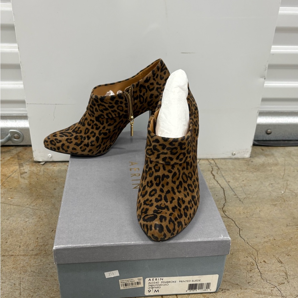 Aerin Brown Leopard Ankle Booties